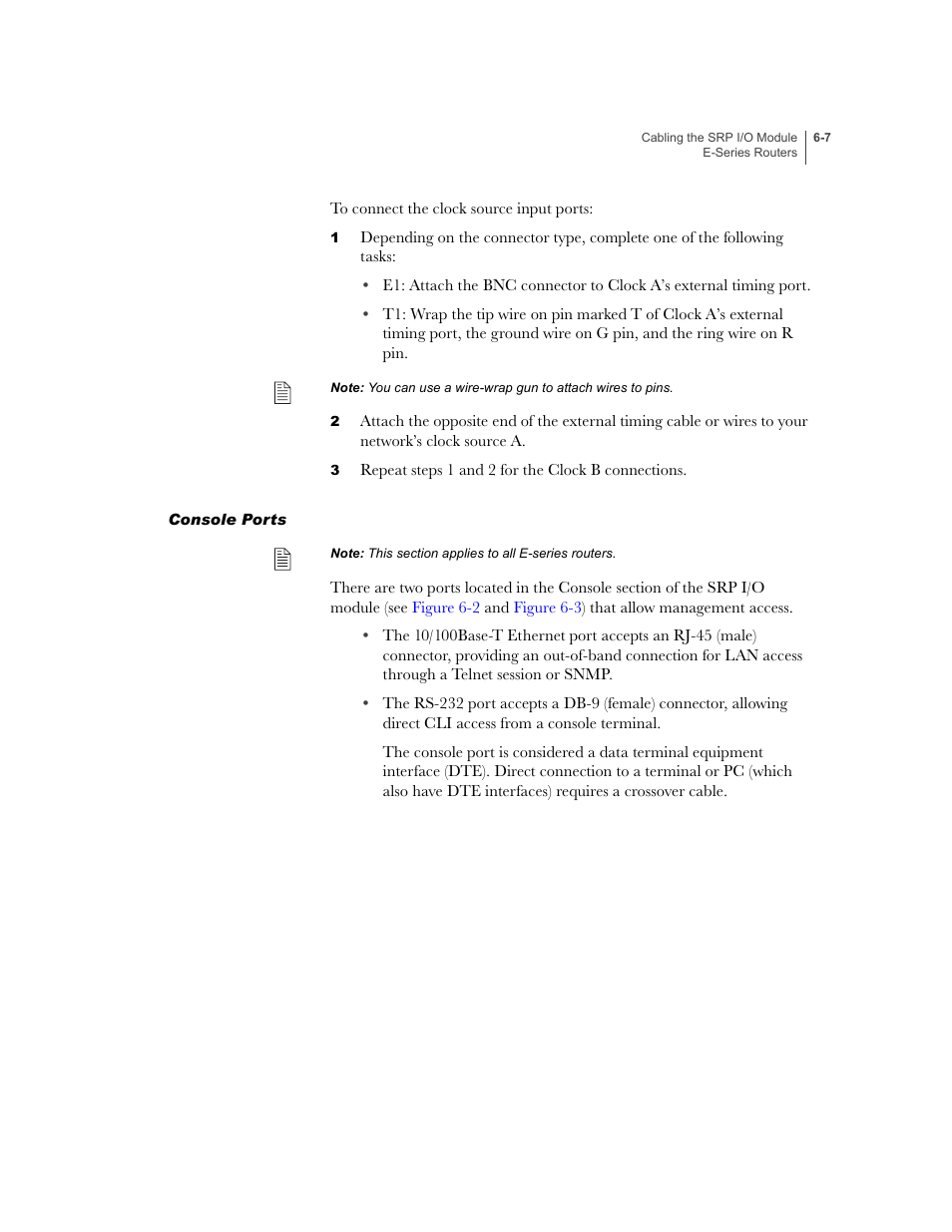 Console ports, Console ports -7 | Juniper Networks E-Series User Manual | Page 83 / 242