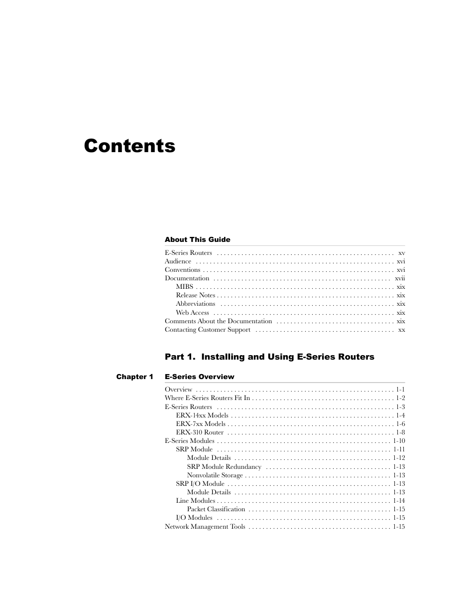 Juniper Networks E-Series User Manual | Page 9 / 242