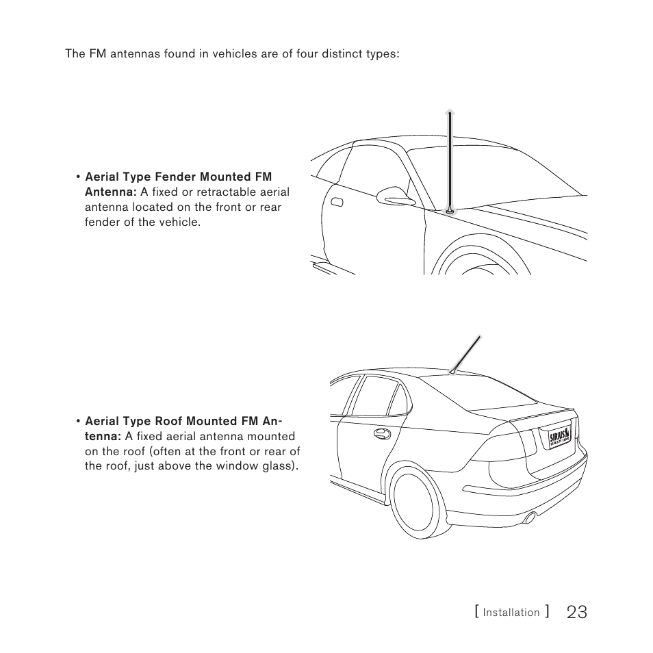 Sirius Satellite Radio Satellite Radio Plug-n-Play AM/FM SV3 User Manual | Page 23 / 64