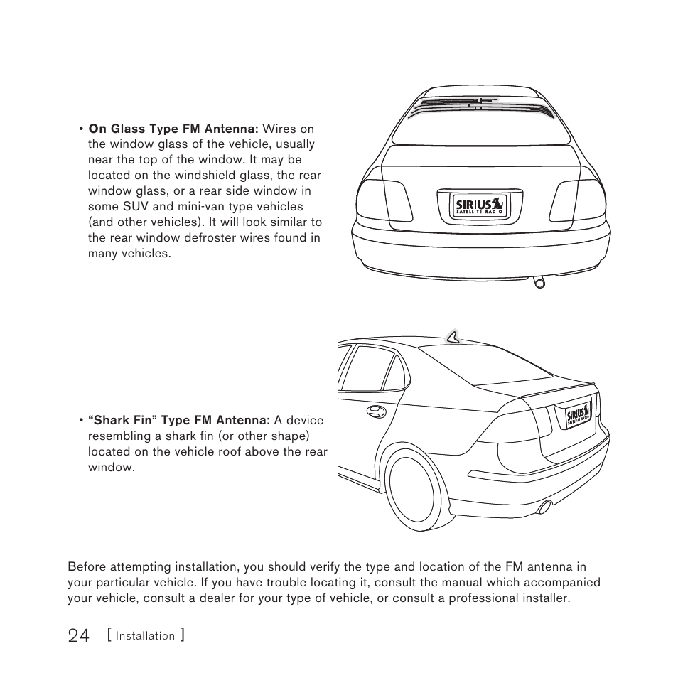 Sirius Satellite Radio Satellite Radio Plug-n-Play AM/FM SV3 User Manual | Page 24 / 64