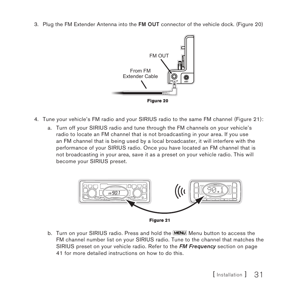 Sirius Satellite Radio Satellite Radio Plug-n-Play AM/FM SV3 User Manual | Page 31 / 64