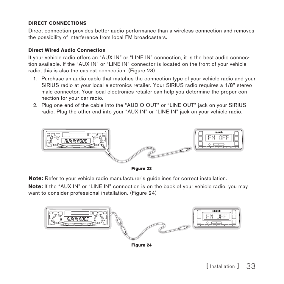 Sirius Satellite Radio Satellite Radio Plug-n-Play AM/FM SV3 User Manual | Page 33 / 64