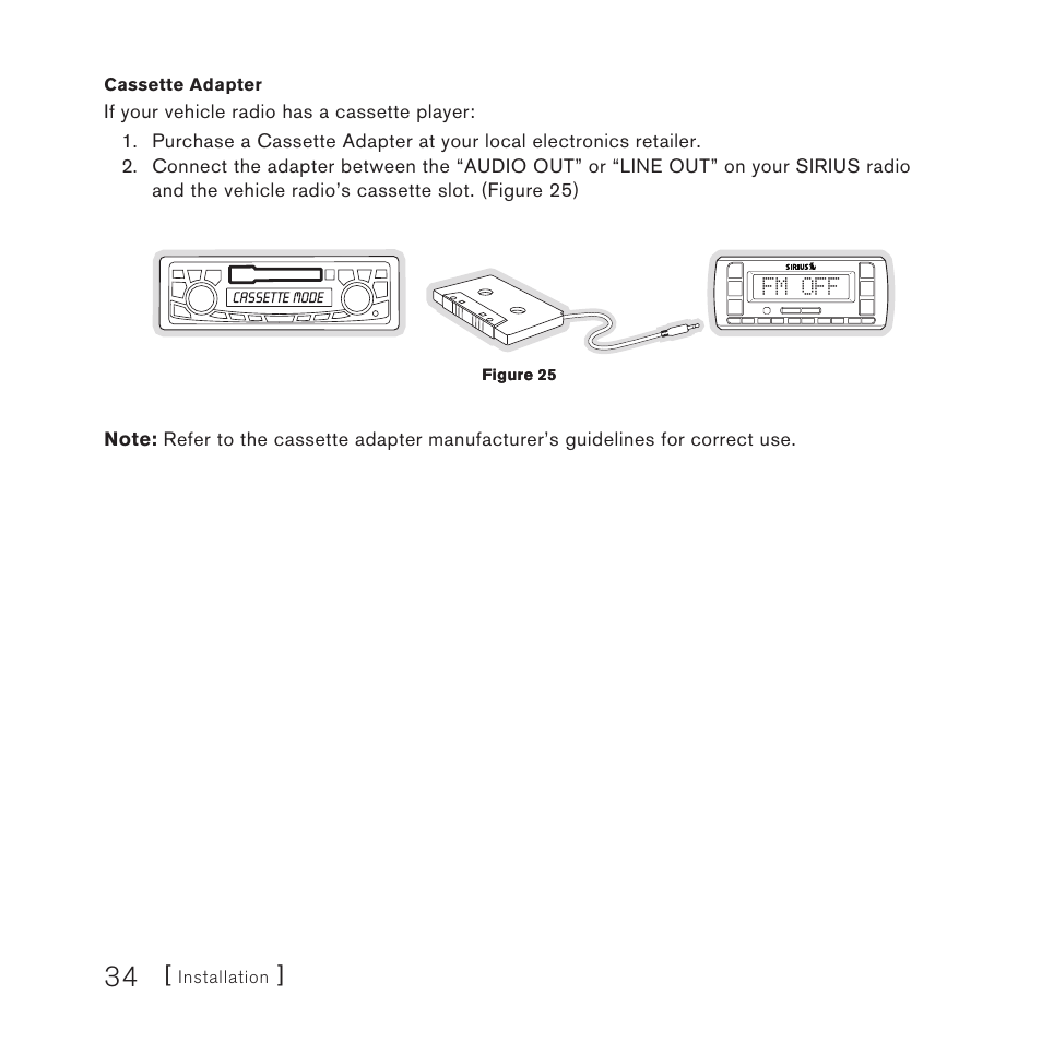 Sirius Satellite Radio Satellite Radio Plug-n-Play AM/FM SV3 User Manual | Page 34 / 64