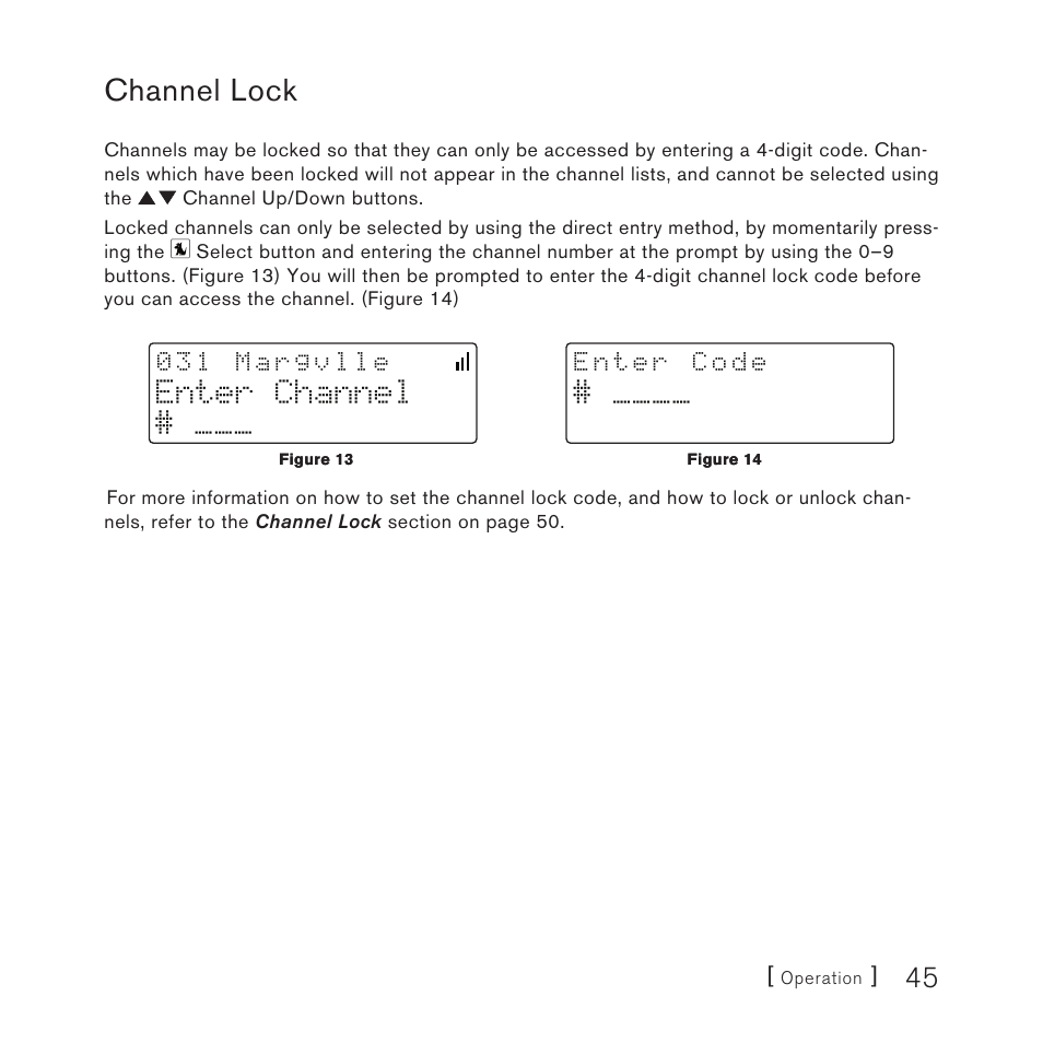 Channel lock, Enter channel | Sirius Satellite Radio Satellite Radio Plug-n-Play AM/FM SV3 User Manual | Page 45 / 64