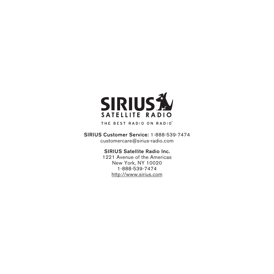 Sirius Satellite Radio Satellite Radio Plug-n-Play AM/FM SV3 User Manual | Page 63 / 64