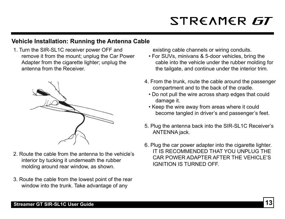 Sirius Satellite Radio SIR-SL1C User Manual | Page 13 / 36