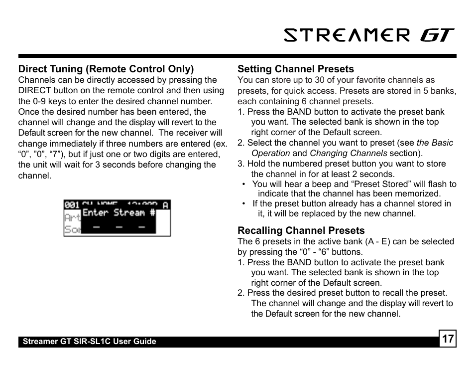 Sirius Satellite Radio SIR-SL1C User Manual | Page 17 / 36