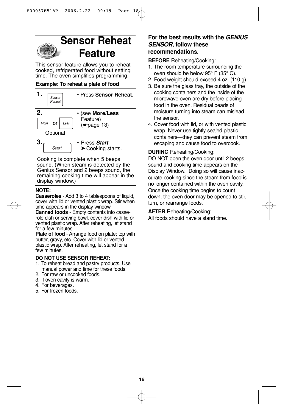 Sensor reheat feature | Sirius Satellite Radio H635 User Manual | Page 18 / 64