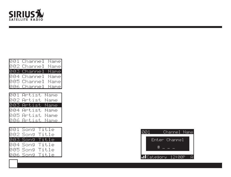 Sirius Satellite Radio SP-R2 User Manual | Page 12 / 46