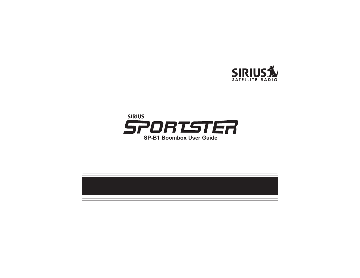 Sirius Satellite Radio SP-B1 User Manual | 12 pages