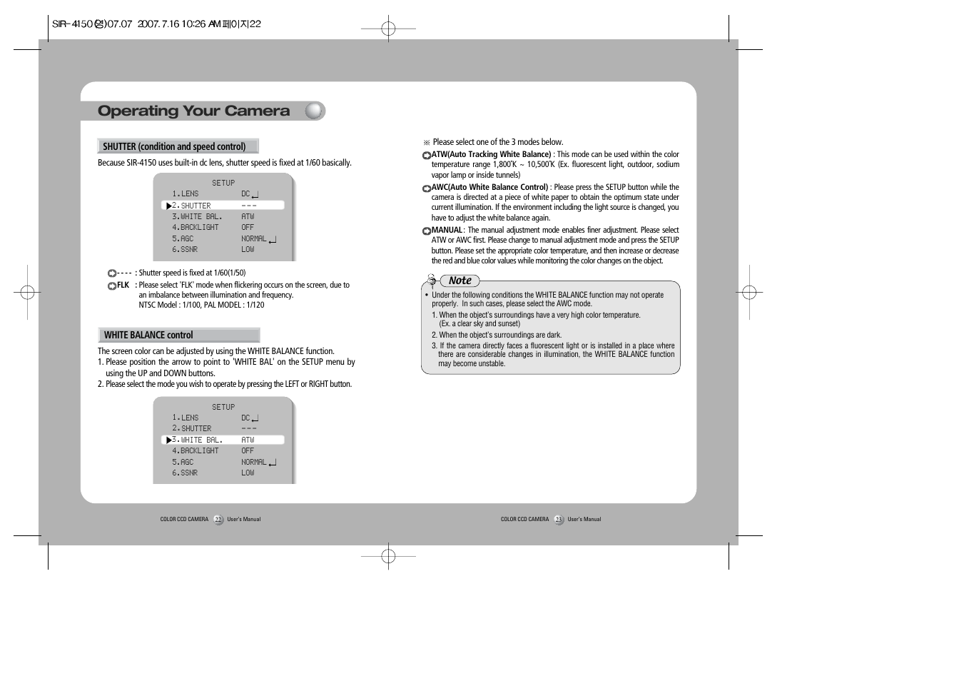 Operating your camera | Sirius Satellite Radio SIR-4150 User Manual | Page 12 / 20
