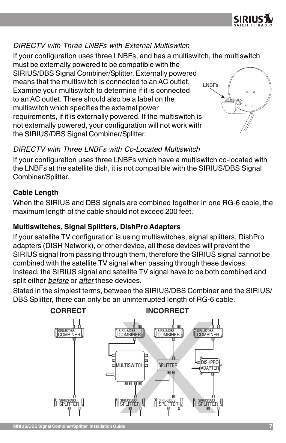 Incorrect, Correct | Sirius Satellite Radio SR-100C User Manual | Page 7 / 12