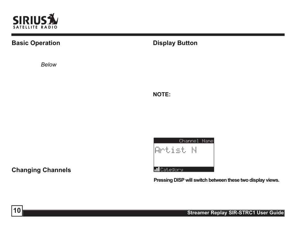 Sirius Satellite Radio STREAMER SIR-STRC1 User Manual | Page 10 / 46