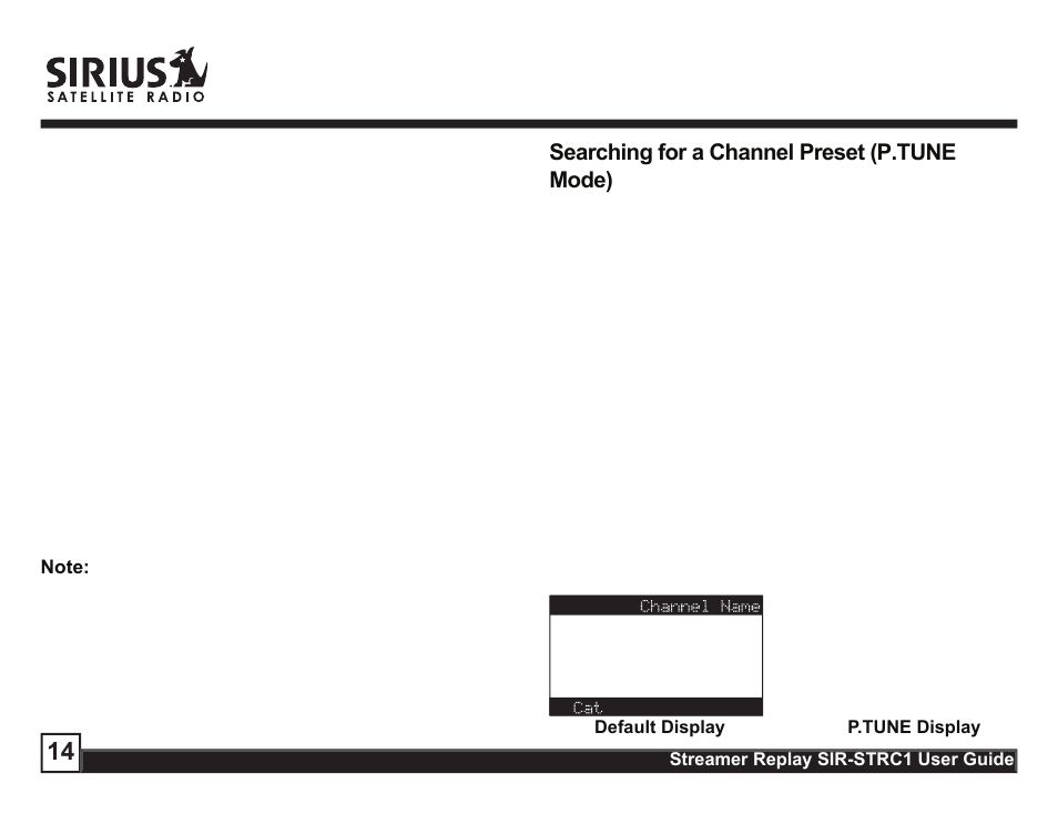 Sirius Satellite Radio STREAMER SIR-STRC1 User Manual | Page 14 / 46