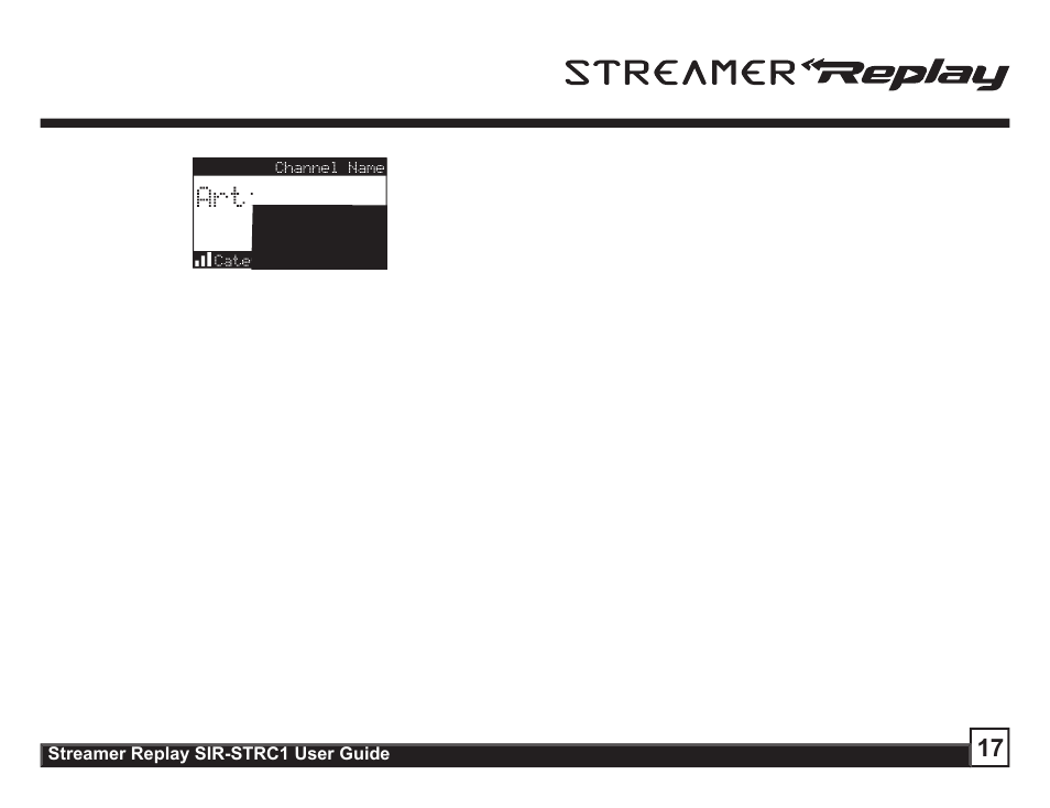 Sirius Satellite Radio STREAMER SIR-STRC1 User Manual | Page 17 / 46