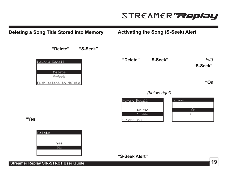 Sirius Satellite Radio STREAMER SIR-STRC1 User Manual | Page 19 / 46