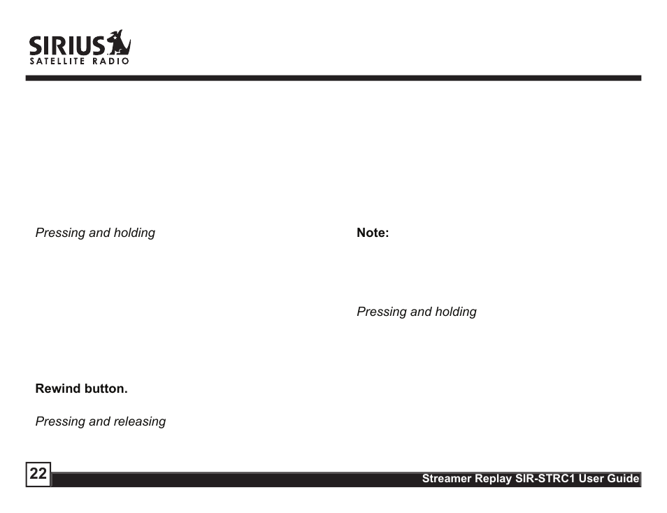 Sirius Satellite Radio STREAMER SIR-STRC1 User Manual | Page 22 / 46