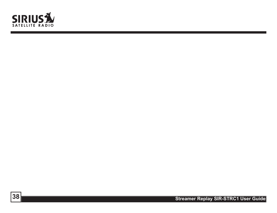 Sirius Satellite Radio STREAMER SIR-STRC1 User Manual | Page 38 / 46