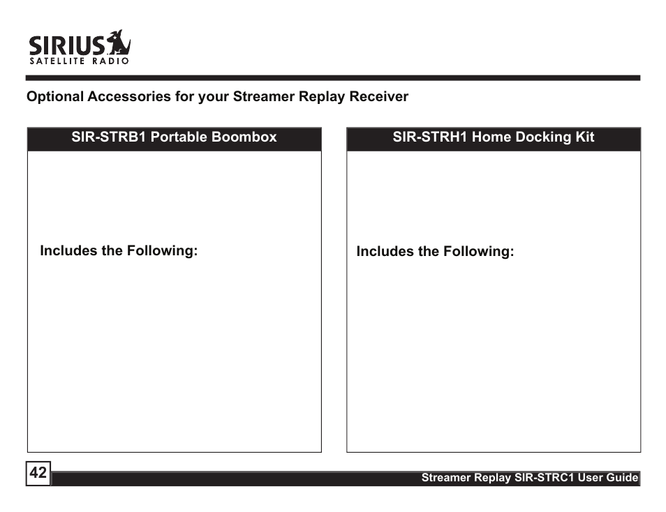 Sirius Satellite Radio STREAMER SIR-STRC1 User Manual | Page 42 / 46