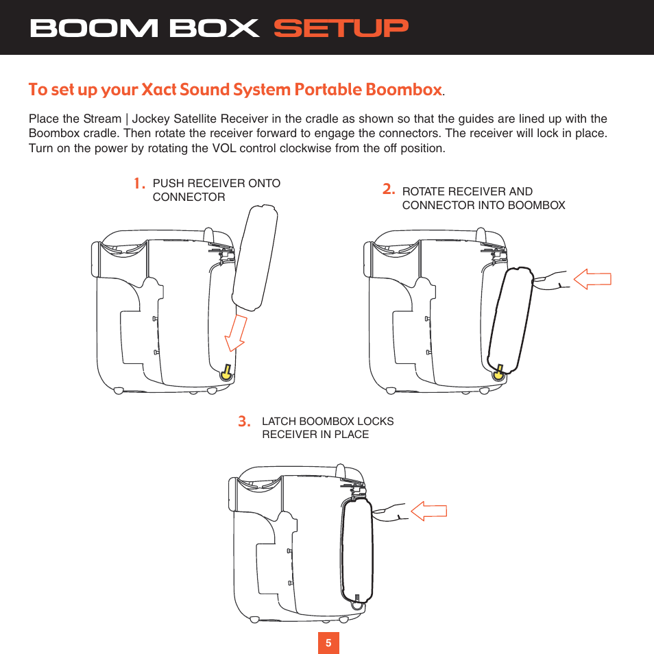 Boom box setup | Sirius Satellite Radio XS025 User Manual | Page 10 / 20