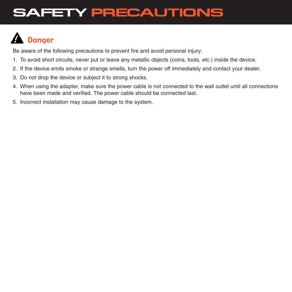 Safety precautions | Sirius Satellite Radio XS025 User Manual | Page 5 / 20