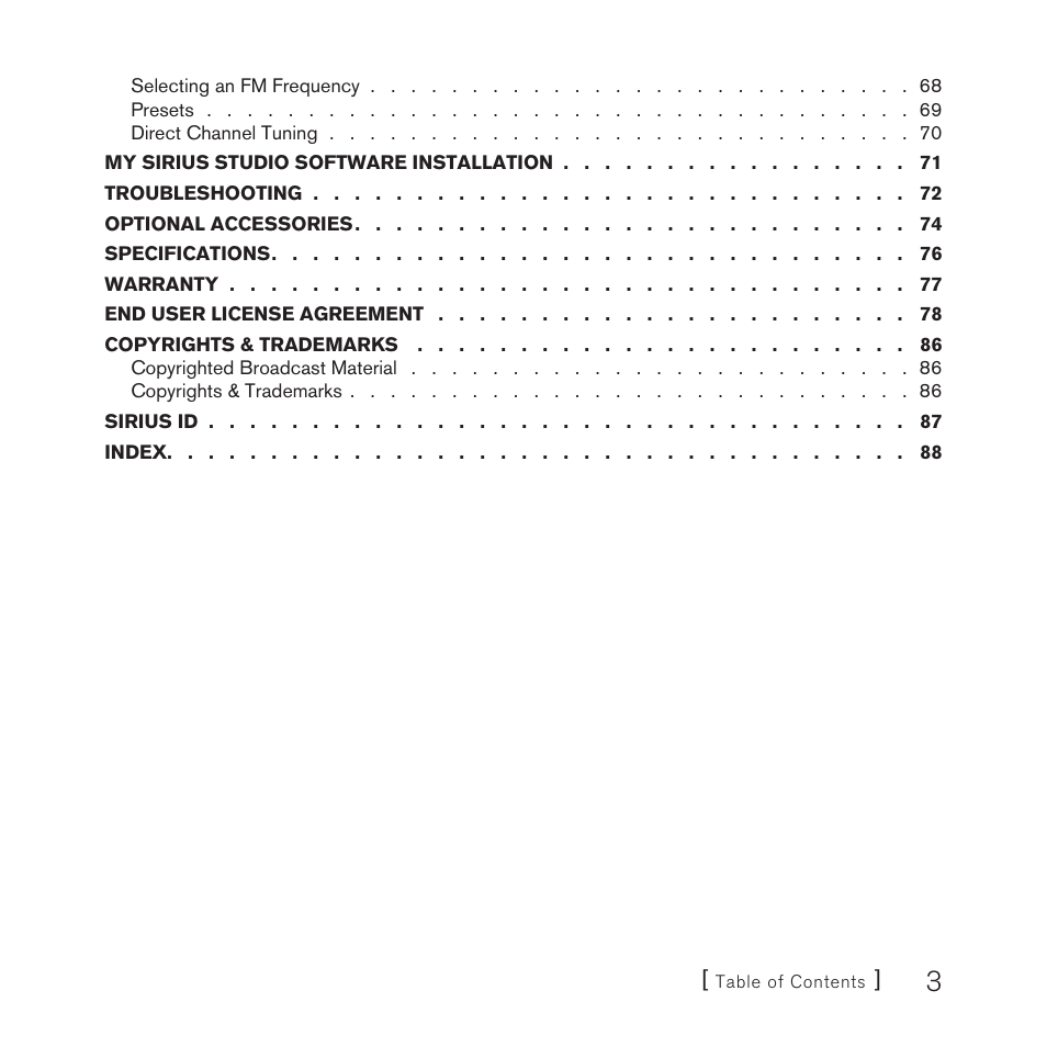 Sirius Satellite Radio 10 User Manual | Page 5 / 94