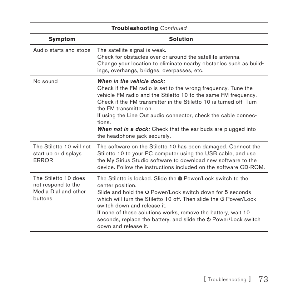 Sirius Satellite Radio 10 User Manual | Page 75 / 94