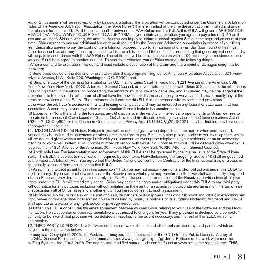 Sirius Satellite Radio 10 User Manual | Page 83 / 94