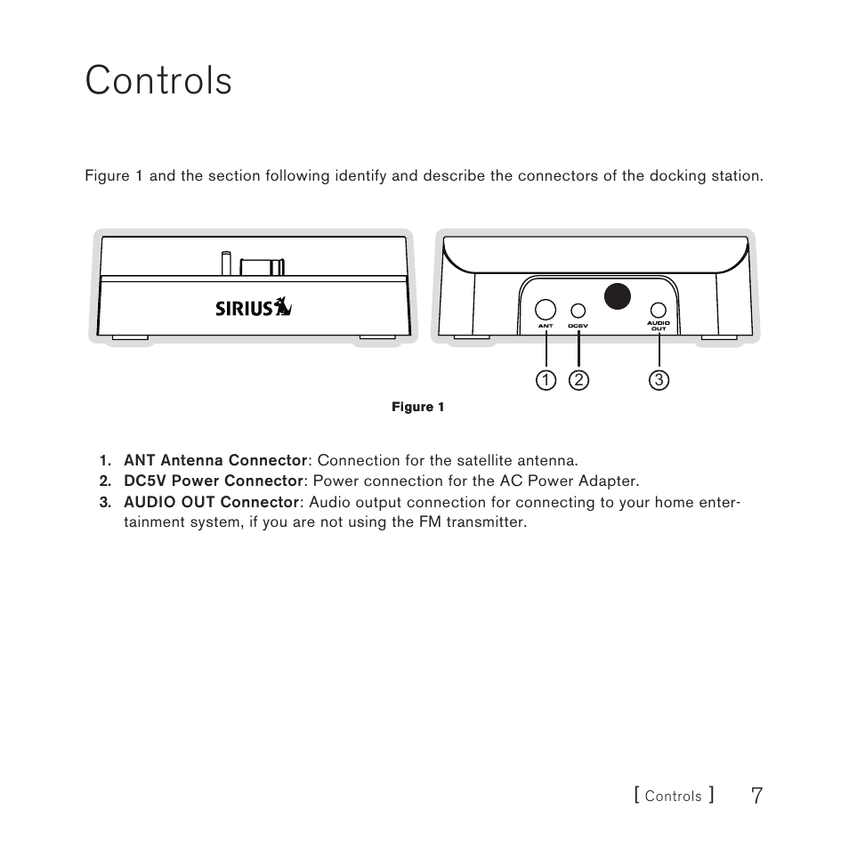 Controls | Sirius Satellite Radio SUPH1 User Manual | Page 7 / 20