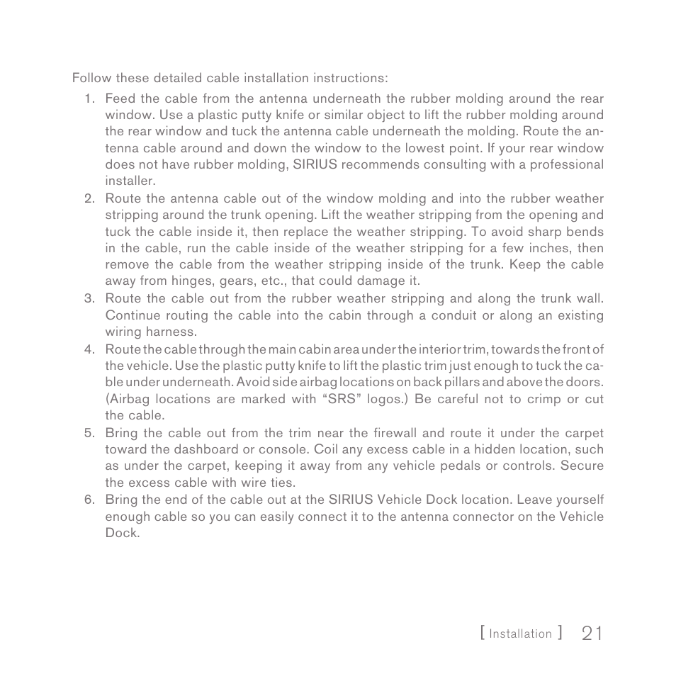 Sirius Satellite Radio INV2 User Manual | Page 21 / 80