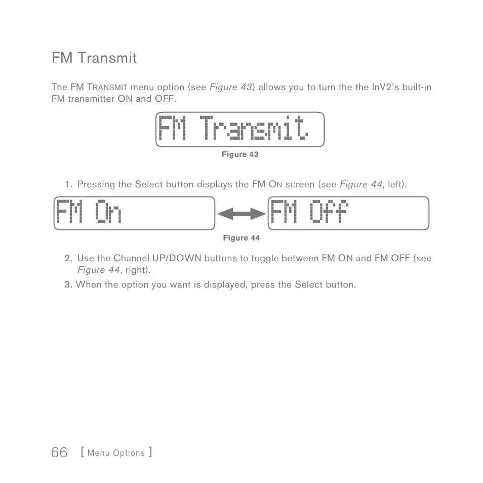 Fm transmit | Sirius Satellite Radio INV2 User Manual | Page 66 / 80