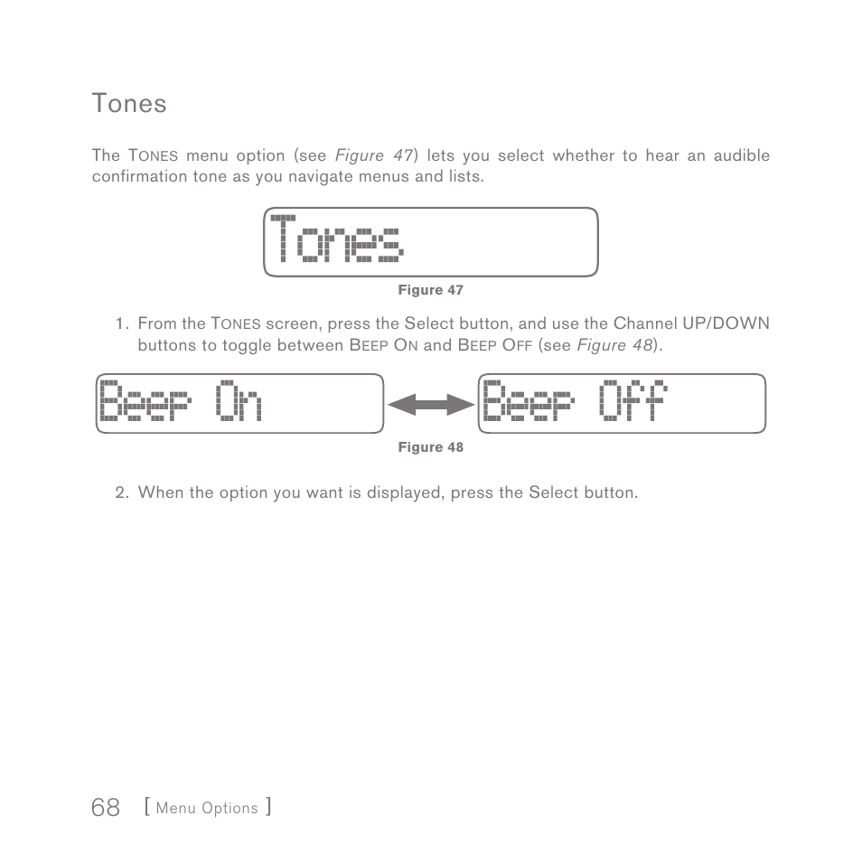 Tones | Sirius Satellite Radio INV2 User Manual | Page 68 / 80