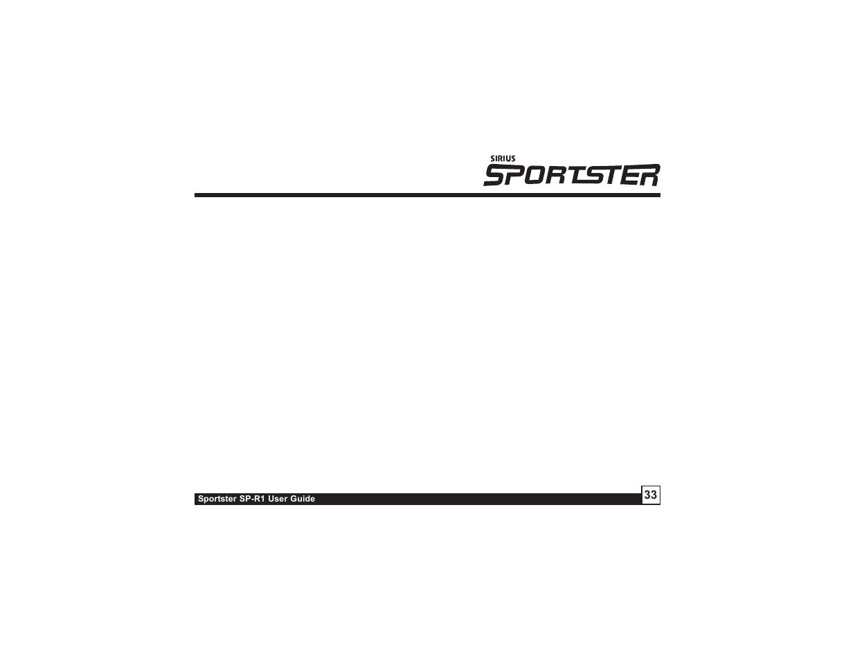 Sirius Satellite Radio SIRIUS Sportster SP-R1 User Manual | Page 33 / 38