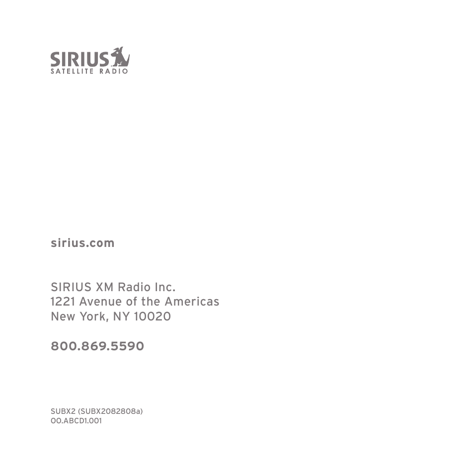 Sirius Satellite Radio SUBX2082808a User Manual | Page 28 / 28