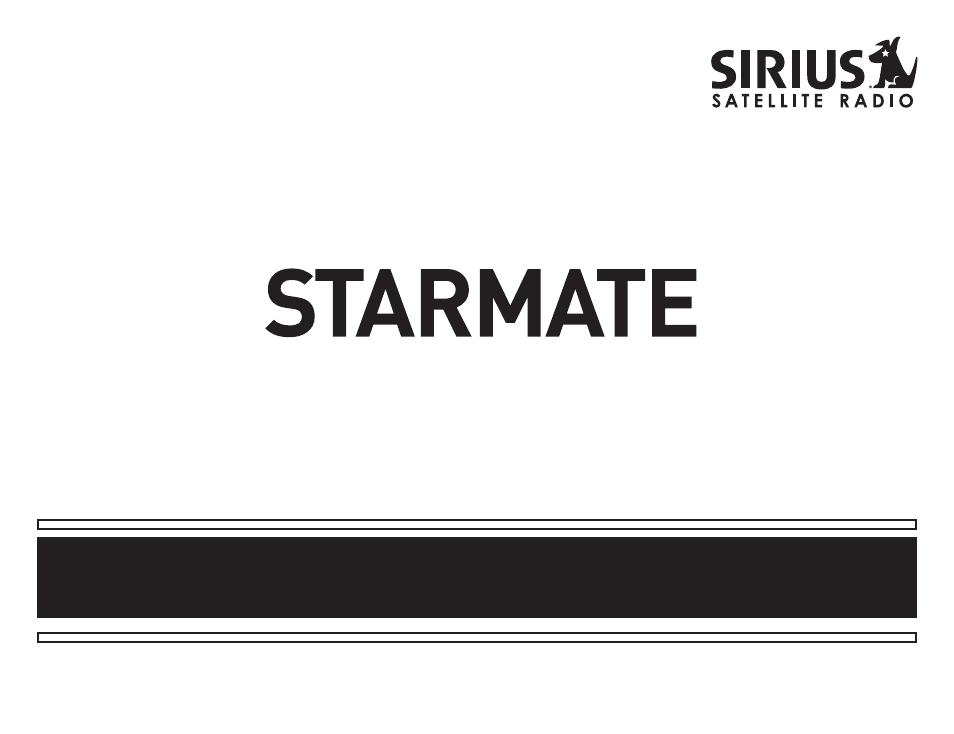 Sirius Satellite Radio STARMATE ST1 User Manual | 36 pages