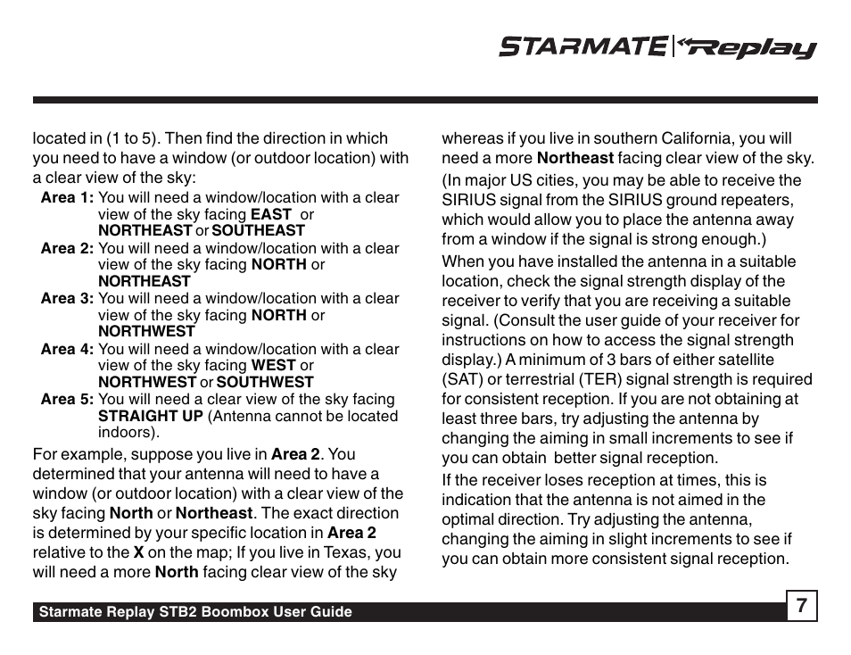 Sirius Satellite Radio Sirius Starmate Replay Boombox STB2 User Manual | Page 7 / 12