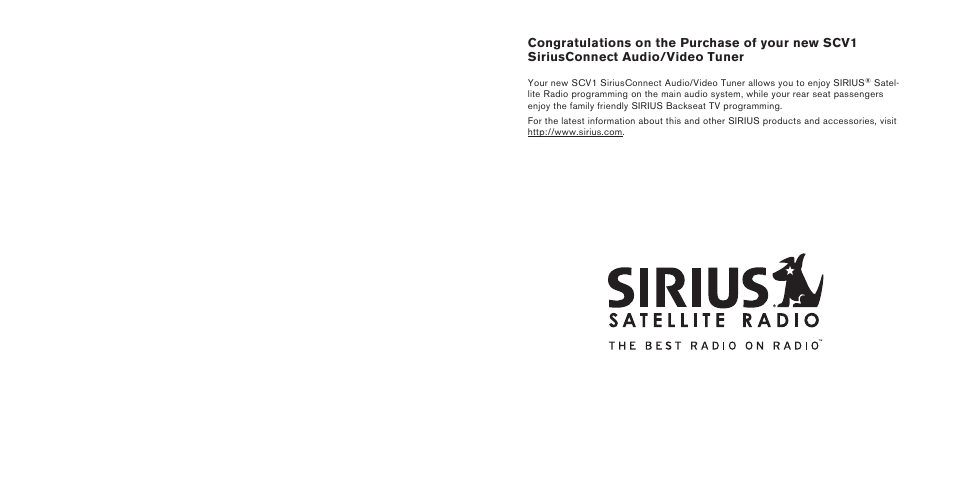 Sirius Satellite Radio SiriusConnect SBTV091807a User Manual | Page 2 / 42