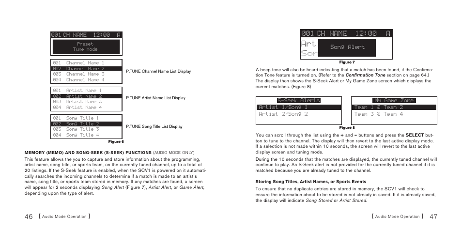 Artist nmae song name, Ch name | Sirius Satellite Radio SiriusConnect SBTV091807a User Manual | Page 25 / 42