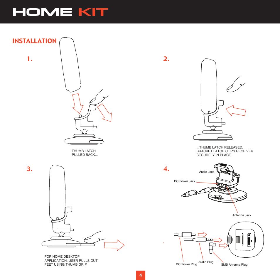 Home kit, 2. installation | Sirius Satellite Radio XS022 User Manual | Page 8 / 12