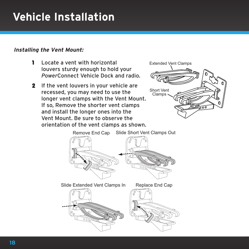 Vehicle installation | Sirius Satellite Radio SDSV6V1 User Manual | Page 18 / 98