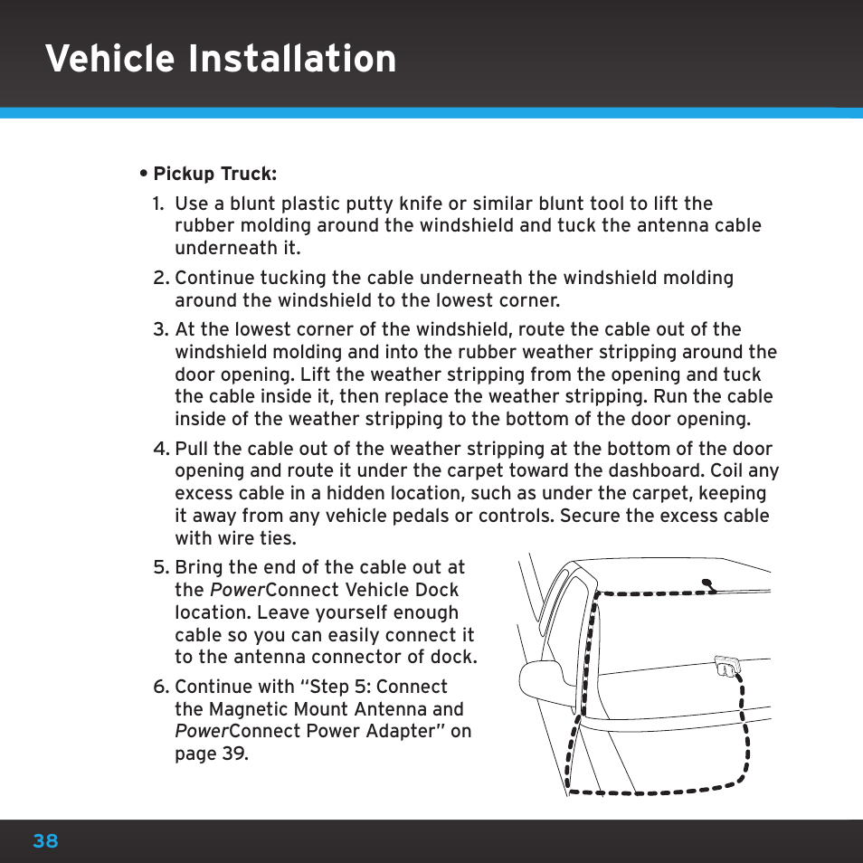 Vehicle installation | Sirius Satellite Radio SDSV6V1 User Manual | Page 38 / 98