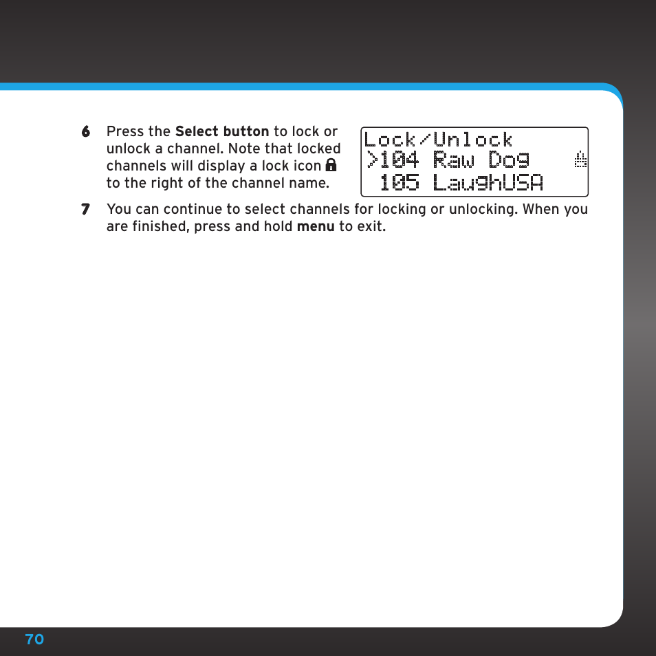 Sirius Satellite Radio SDSV6V1 User Manual | Page 70 / 98