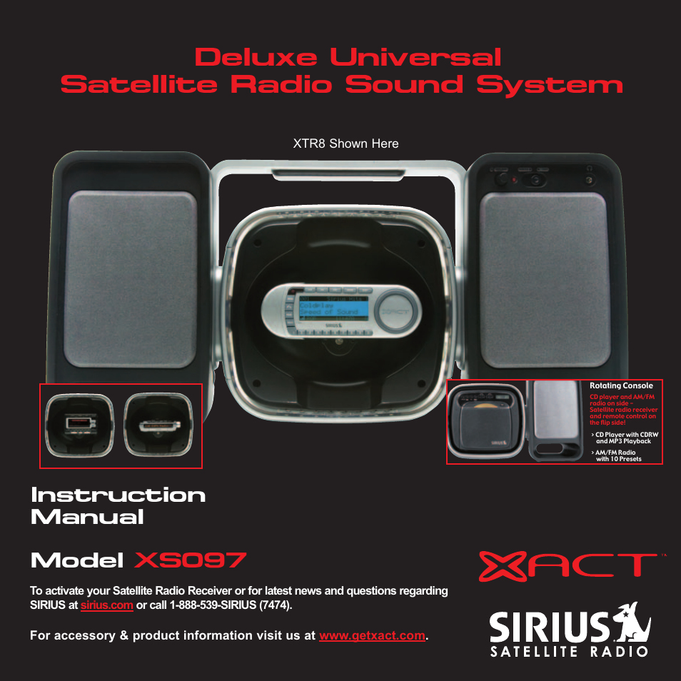 Sirius Satellite Radio XS097 User Manual | 36 pages