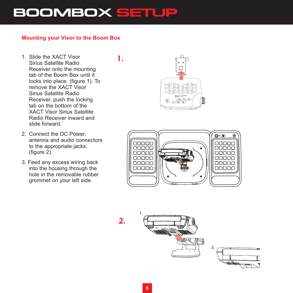 Boombox setup | Sirius Satellite Radio XS097 User Manual | Page 12 / 36