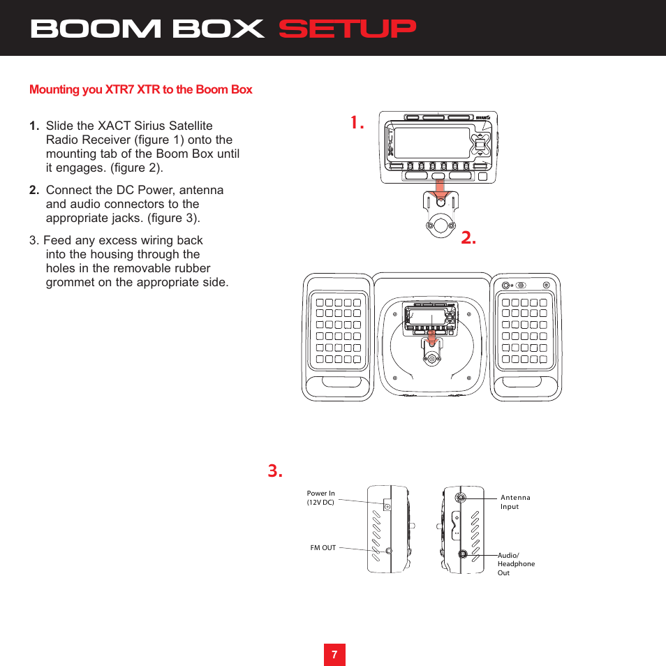 Boom box setup | Sirius Satellite Radio XS097 User Manual | Page 13 / 36