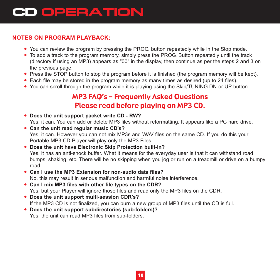 Cd operation | Sirius Satellite Radio XS097 User Manual | Page 24 / 36