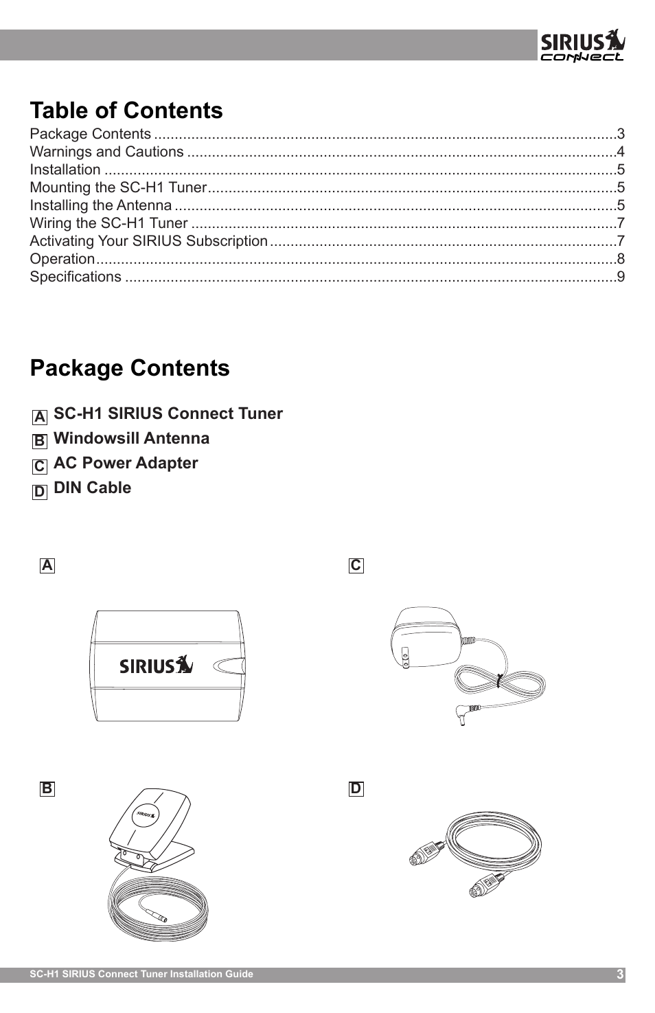 Sirius Satellite Radio SCH1 User Manual | Page 3 / 10