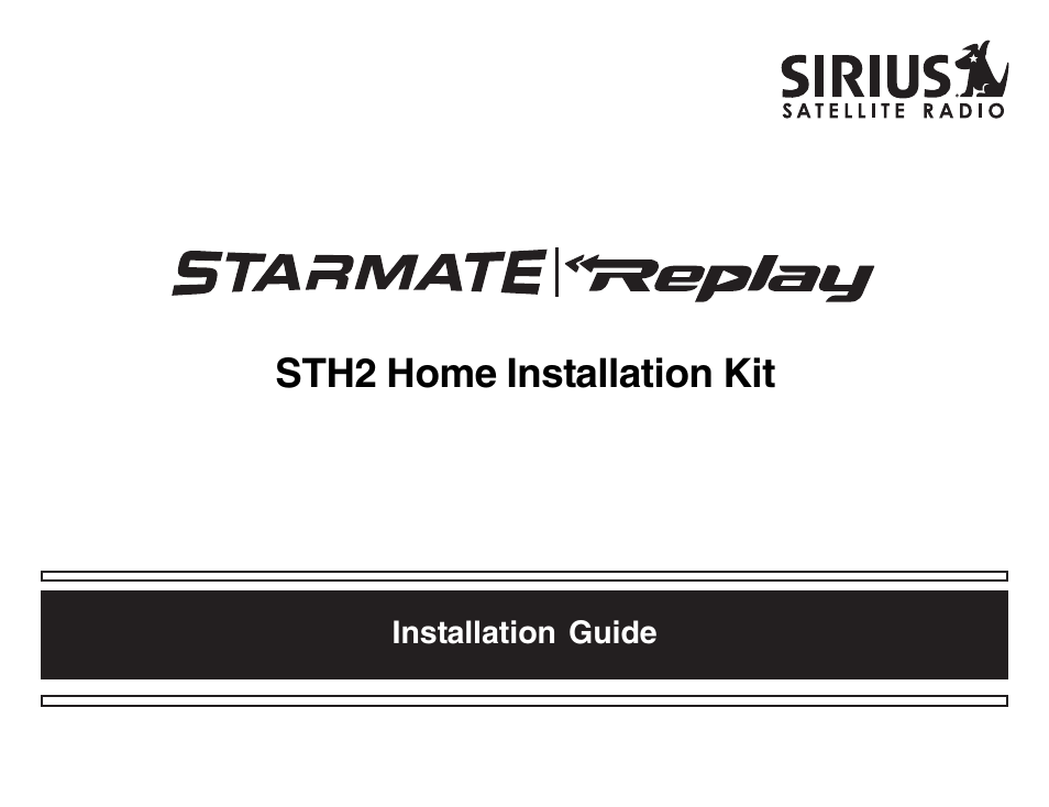 Sirius Satellite Radio STH2 User Manual | 8 pages