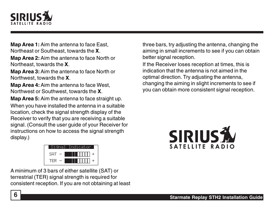 Sirius Satellite Radio STH2 User Manual | Page 6 / 8