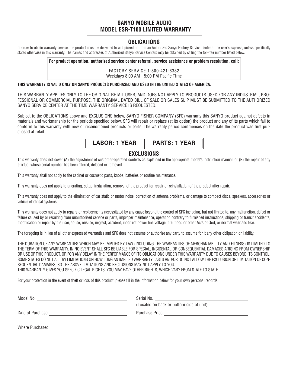 Sirius Satellite Radio ESR-T100 User Manual | Page 14 / 14